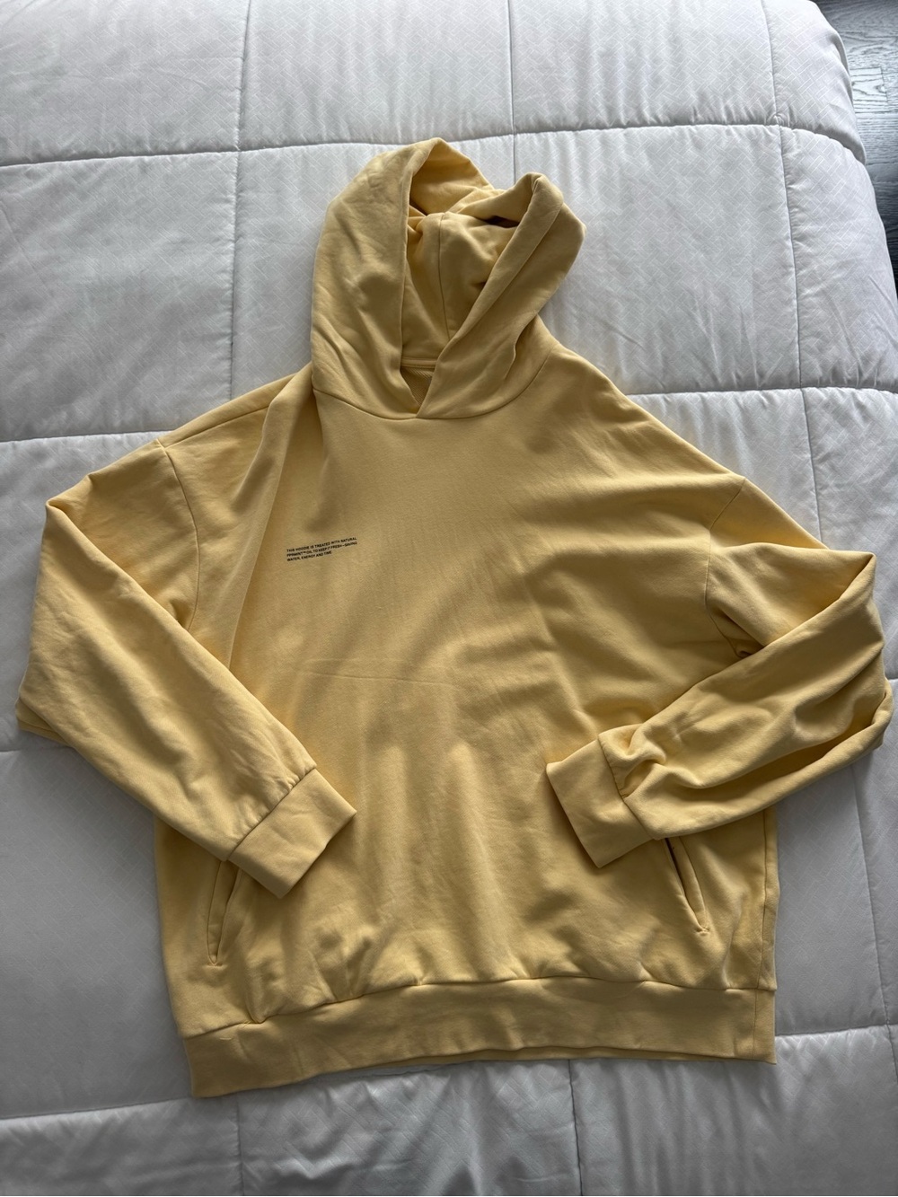 Men's Pale Yellow Pullover Hoodie Sweatshirt